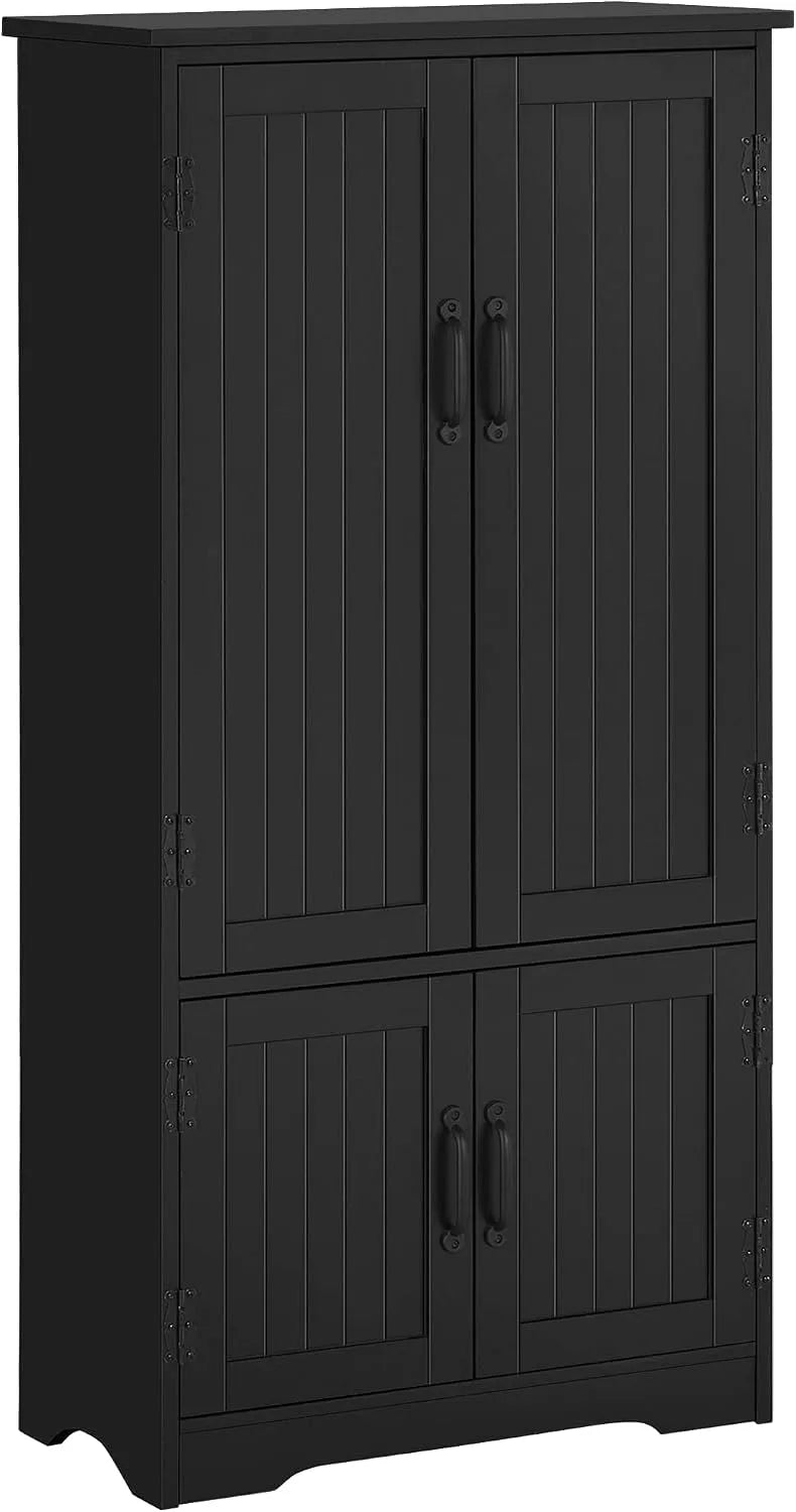 HOMCOM Armoire de rangement — MDF, avec rangement, avec Bibliothèque et étagère de rangements, 3 étagères, noir