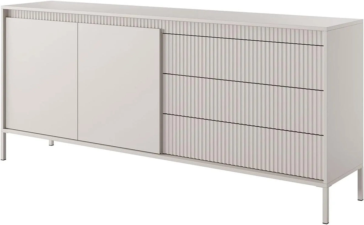 Vente-unique — NURSEMA, avec tiroirs, 2 Portes, 3 tiroirs, beige, en MDF