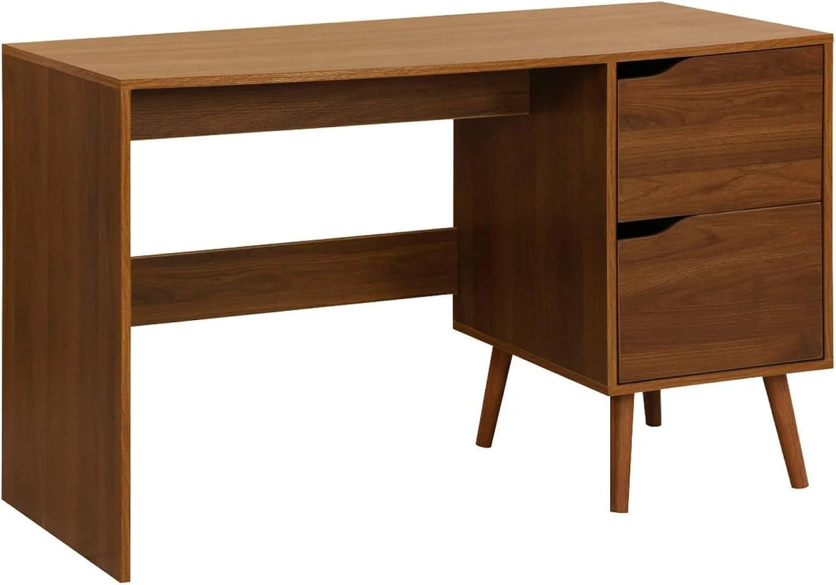 Bureau et table informatique: en bois, avec tiroirs, 2 tiroirs