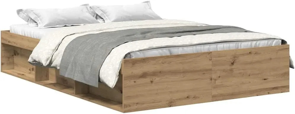 Cadre de lit et structure de lit sans Matelas chêne Artisanal 140x190 cm — 140 × 190 cm