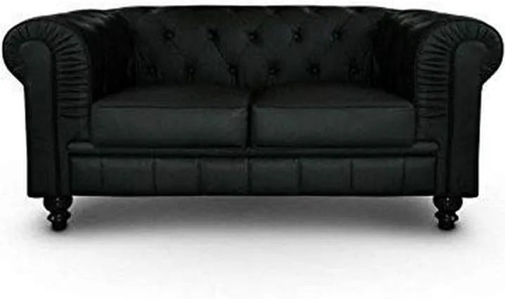 Canapé – A6052, en bois, 2 Places, 80 × 157 × 72 cm, noir