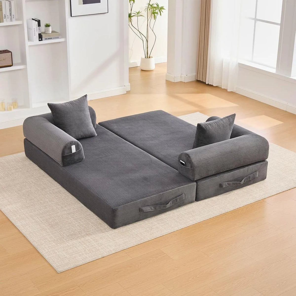 Chenil pour chien: DIY, en chenille, convertible, avec coussins, 2 Places, gris