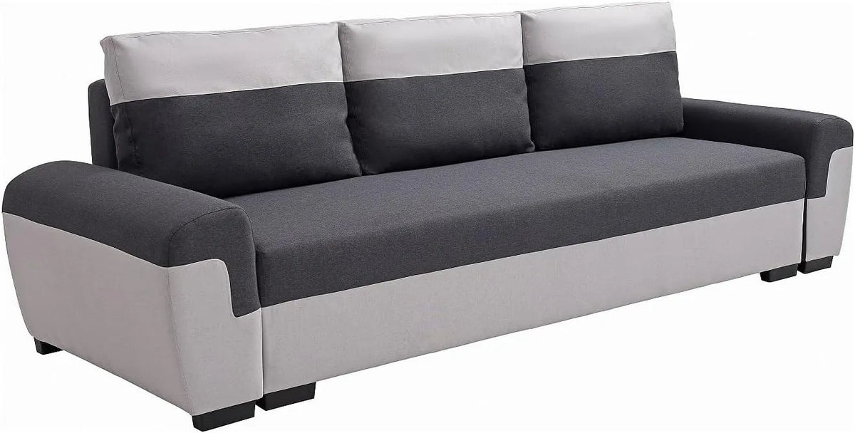 Canapé: revêtement en tissu, convertible, 3 Places, anthracite