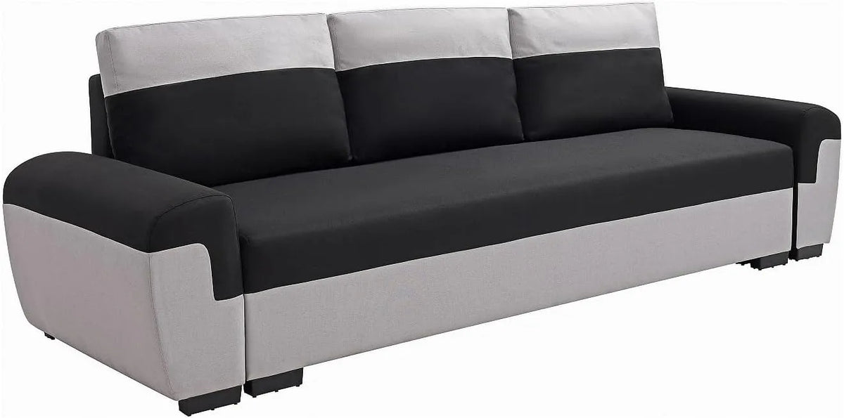 Canapé – revêtement en tissu, convertible, 3 Places, gris