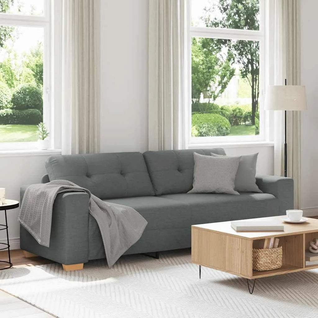 Canapé – revêtement en tissu, 3 places, 180 cm, gris