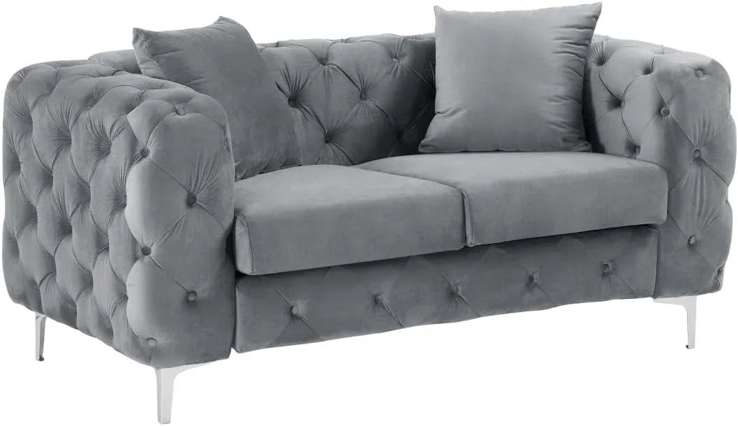 Canapé — 2 Places, anthracite, revêtement en velours