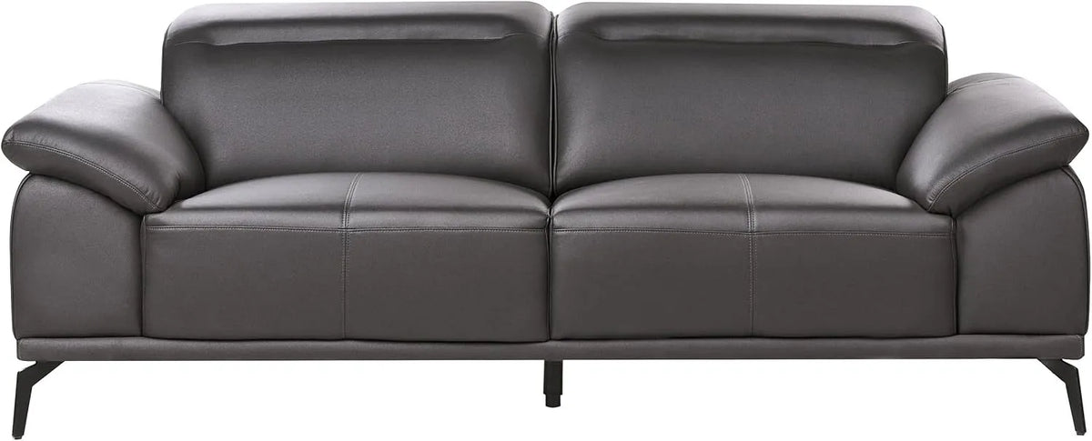 Canapé — en cuir, réglable, 3 Places, noir, en métal