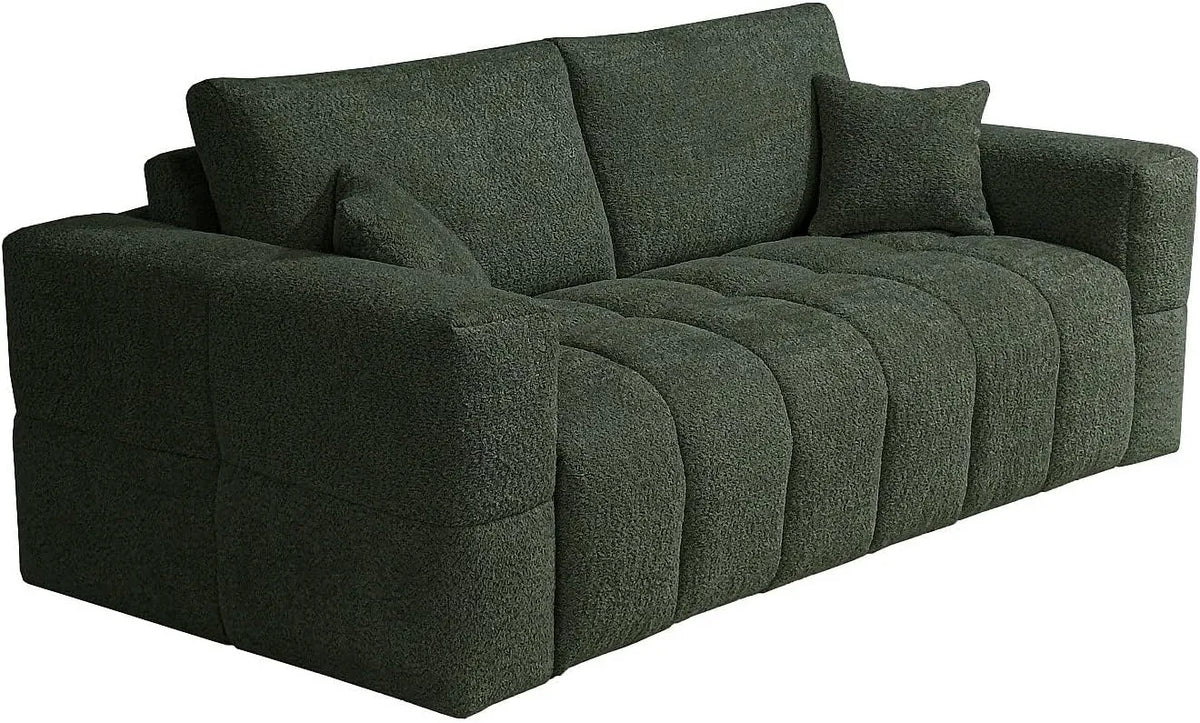 Canapé – ISSORO, revêtement en tissu, convertible, revêtement bouclé, 4 Places, 160 cm, 16 cm