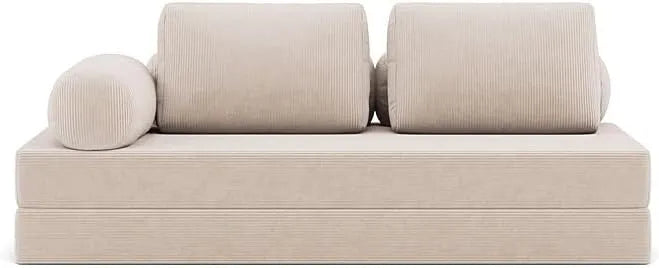Canapé: en velours côtelé, convertible, 3 Places, beige