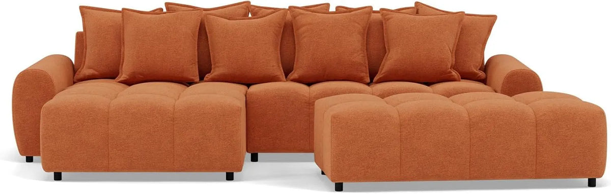 Canapé d'angle et canapé panoramique – réversible, revêtement en tissu, 4 Places