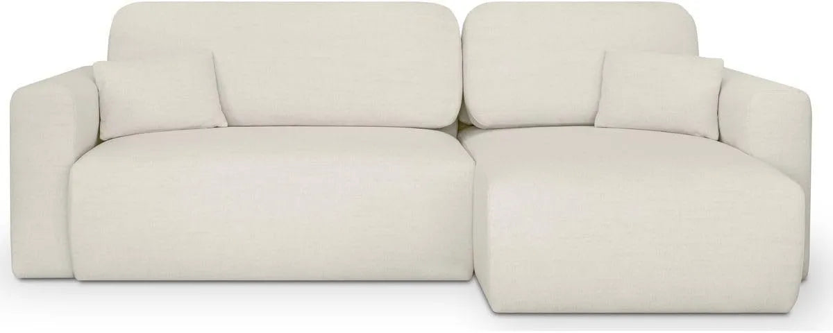 Canapé d'angle et canapé panoramique – Davis, réversible, revêtement en tissu, avec rangement, convertible, 4 Places, avec rangement intégré