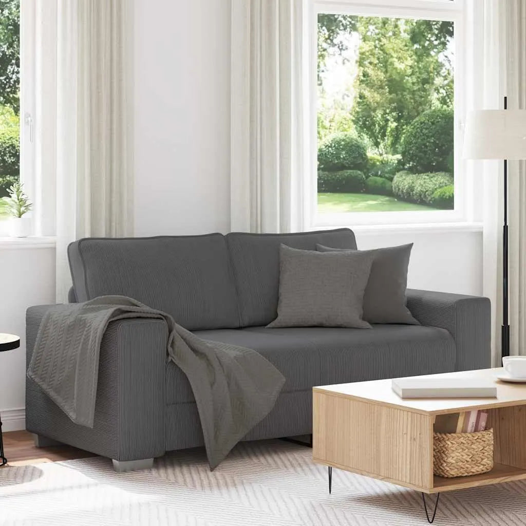 Canapé convertible et canapé-lit – en velours côtelé, avec bureau, 2 places, 180 cm, gris