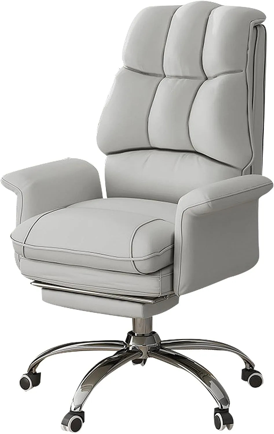 Bureau et table informatique: en cuir, avec dossier, réglable, usage à domicile, gris, inclinable