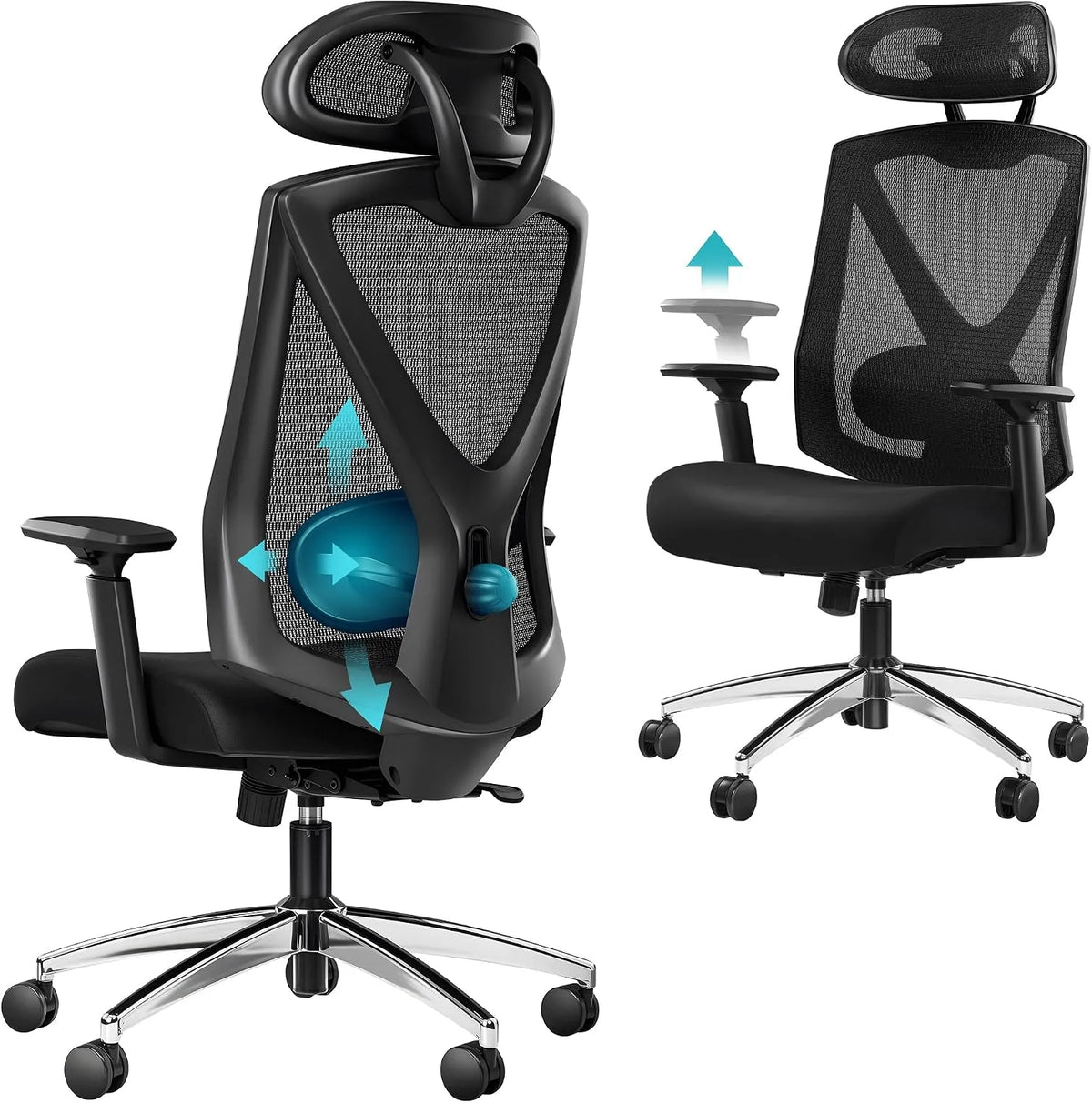 Bureau et table informatique – ON00299B, avec accoudoirs, réglable, 150 kg, hauteur réglable