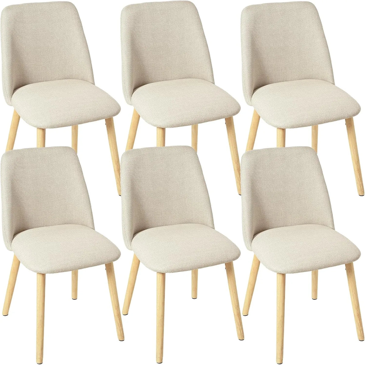 Bureau et table informatique – en polyester, en bois, Lot de 6, beige