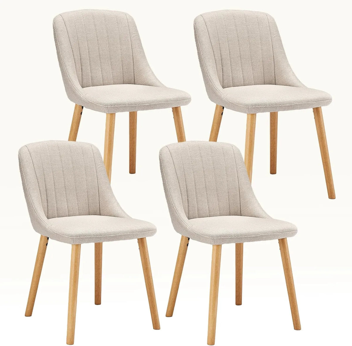Bureau et table informatique — en polyester, en bois, avec dossier, Lot de 4, beige