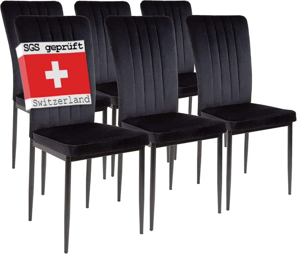 Chaise — SGS, Lot de 6, noir