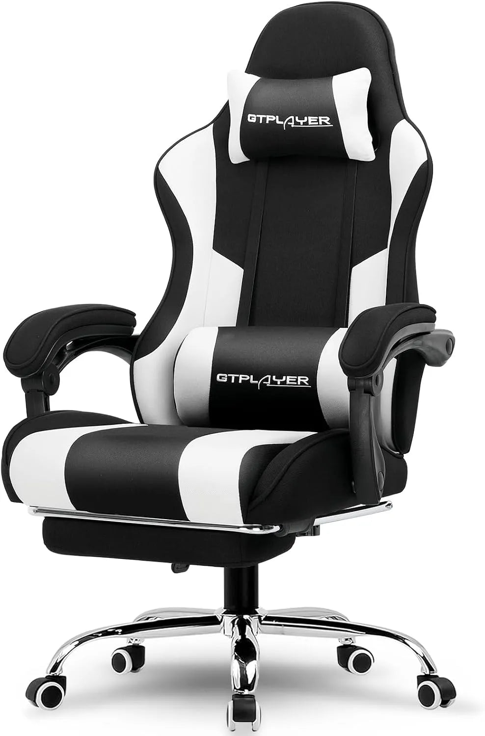 Bureau et table informatique: en cuir, avec dossier, pour gaming, réglable, gris