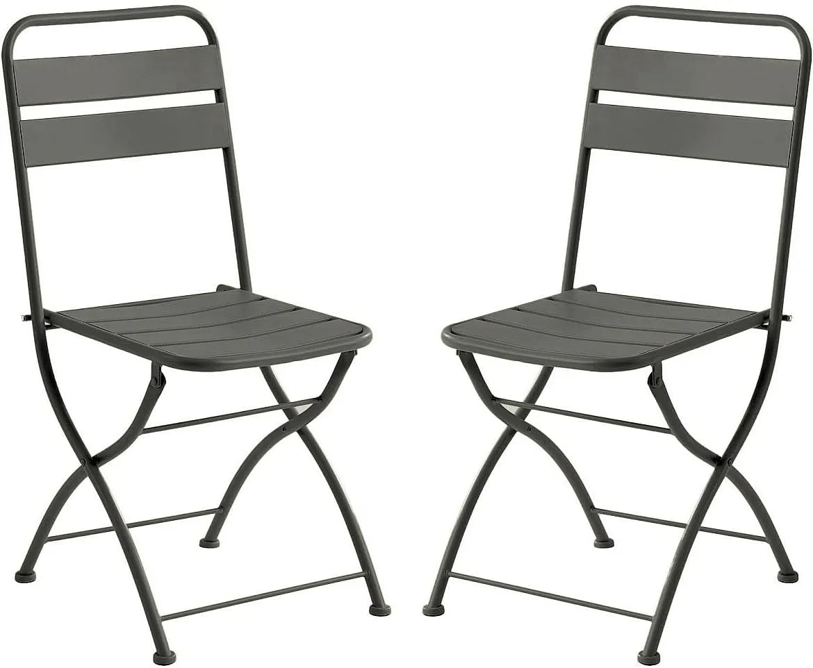Chaises de jardin – MIRMANDE, en métal, Lot de 2, anthracite
