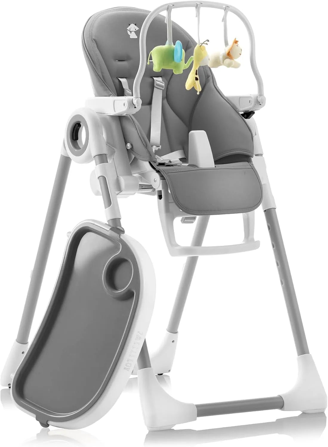Chaise: pour enfant, pliable, réglable, 15kg, gris, inclinable