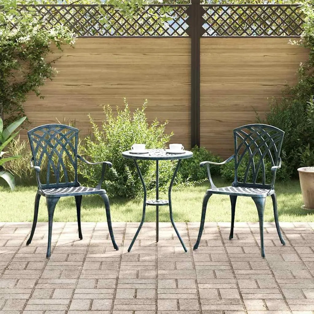 Chaises de jardin – résistant aux intempéries, en aluminium, Lot de 2, 53 × 51 × 88, 5 cm, vert