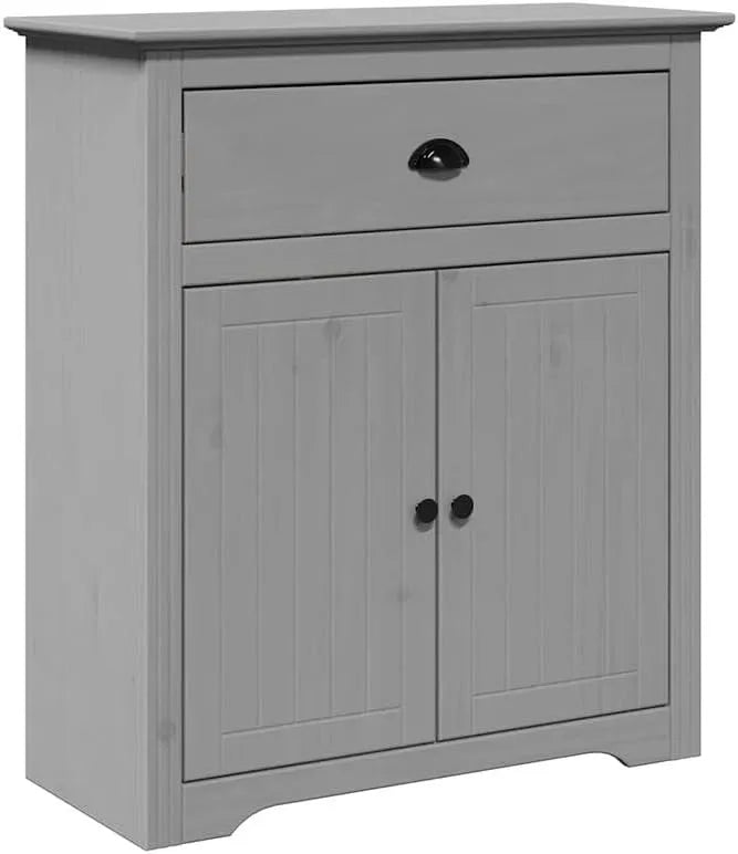 Armoire de rangement — BODO, en métal, 80 × 35 × 90 cm, gris