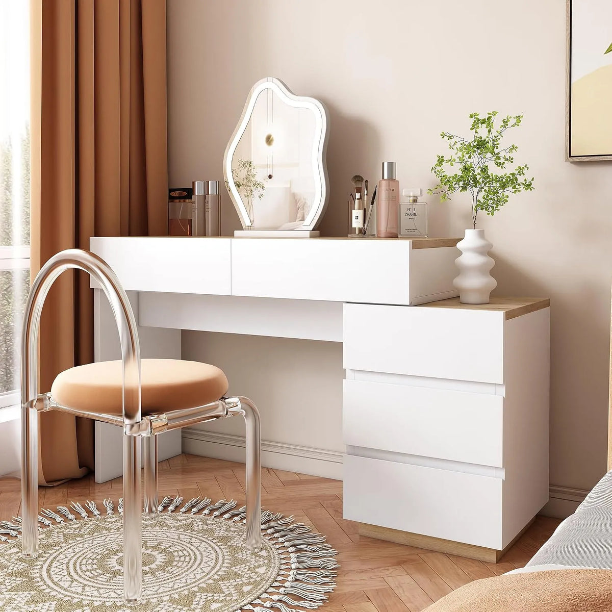 Bureau et table informatique — avec rangement, avec tiroirs, 5 tiroirs