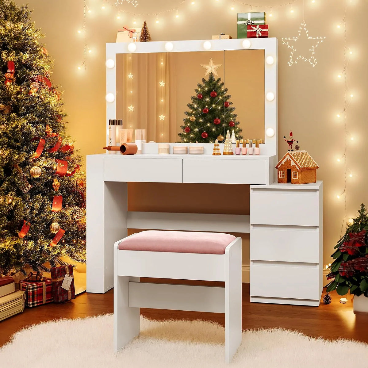 VASAGLE RDT727W01 Armoire de rangement – avec tiroirs, affichage LED, 40 × 125 × 140 cm, blanc