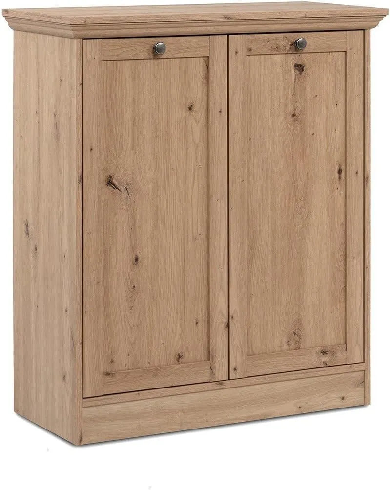 Calicosy Buffet et meuble de rangement 2 Portes et 2 Tablettes avec Poignées Boutons – L80, en métal