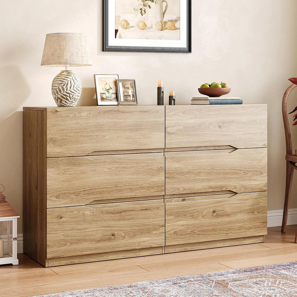 Commode et meuble à tiroirs à 6 tiroirs – avec poignée, avec tiroirs, 120 cm