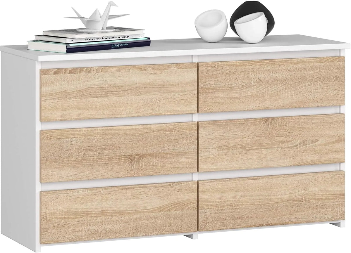 Armoire de rangement: CL-100, avec rangement, avec tiroirs, 6 Tiroirs, 35 × 100 × 57 cm, 16 mm, blanc, AKORD CL-100