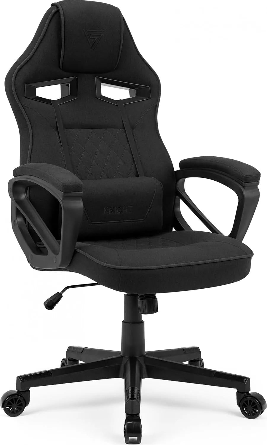 Fauteuil et chaise rembourrée à bascule – revêtement en tissu, avec accoudoirs, avec coussins, réglable, 120 kg, noir