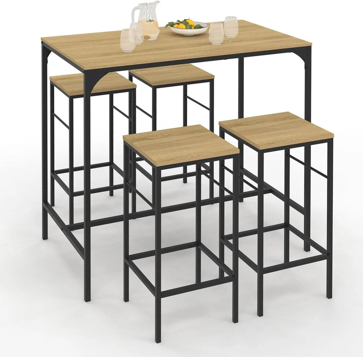 IDMarket — en métal, en bois, 100 cm, noir