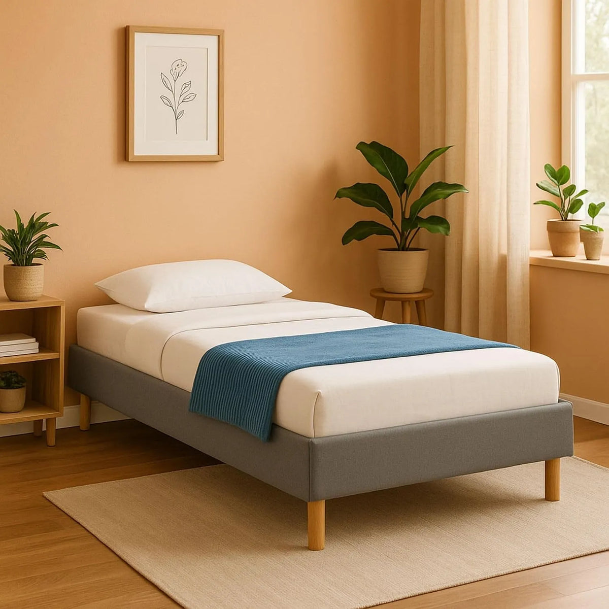Matelas – PVC, 90 × 190, 20 cm, gris