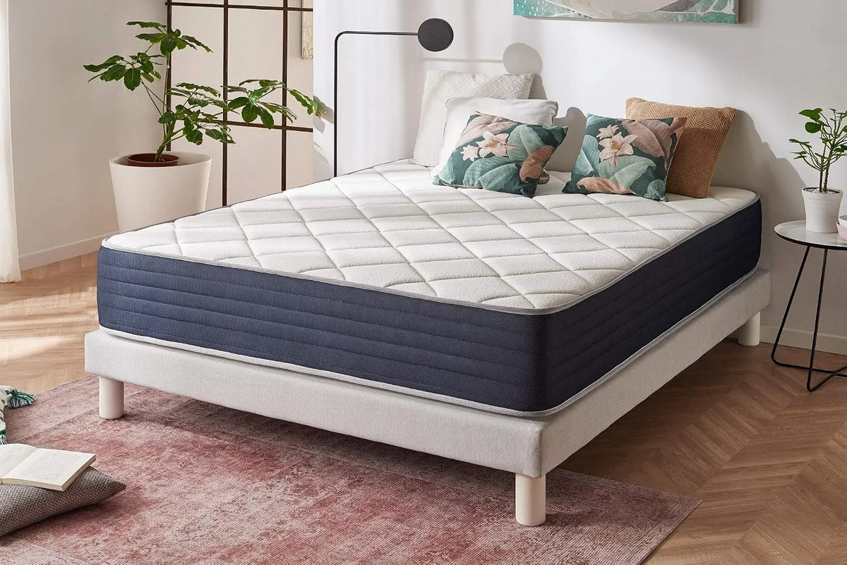 Matelas – réversible, rembourrage en mousse, 140 × 190 cm, 25 cm, bleu