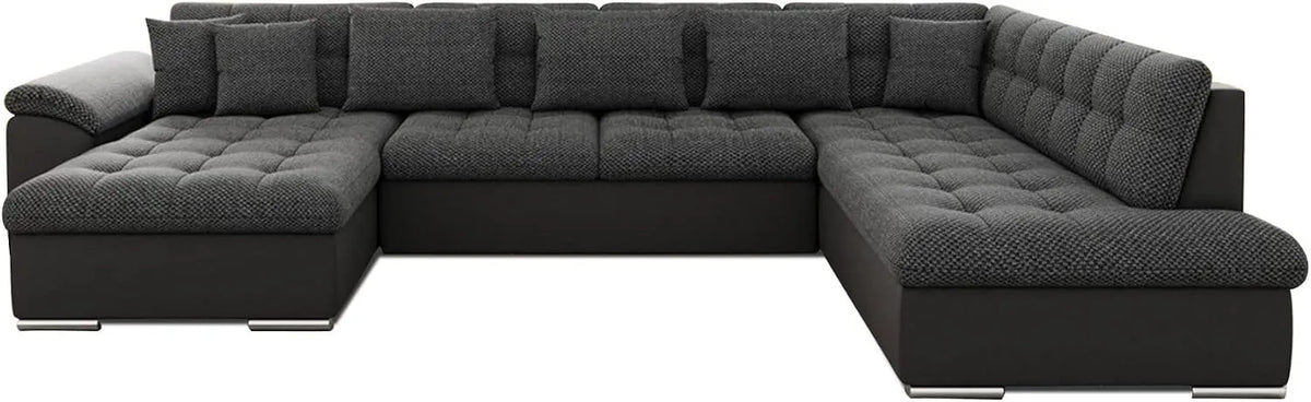 Canapé convertible et canapé-lit – Salon, revêtement en tissu, convertible, 7 Places, gris