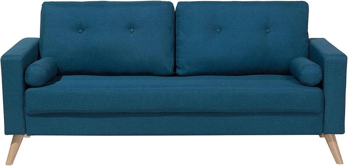 Canapé: revêtement en tissu, en bois, 2 Places, bleu