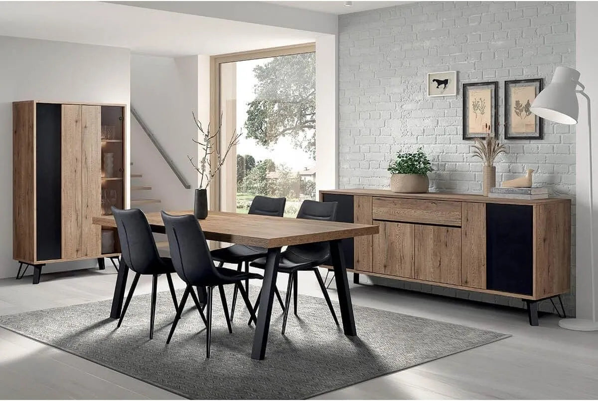 Ensemble Séjour Complet avec Table 170cm Piètement Métal A — en métal