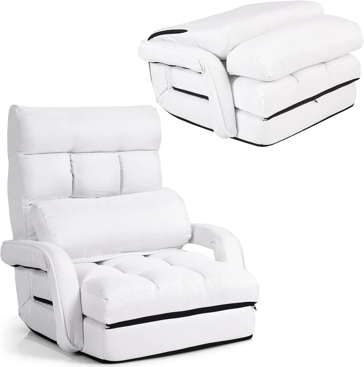 Fauteuil relax et fauteuil inclinable — convertible, avec accoudoirs, avec dossier, avec coussins, 1 Place, 65 × 67 × 72 CM, réglable