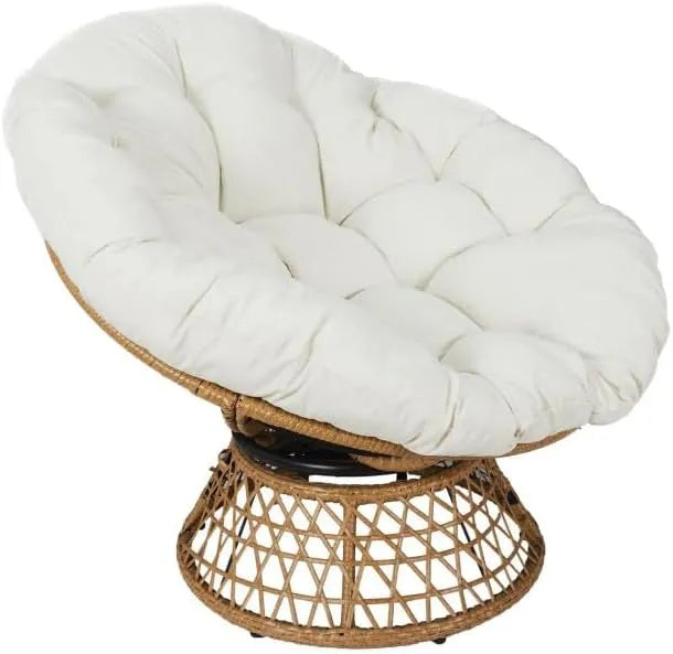 Paris Prix Fauteuil et chaise rembourrée & Coussin Cancun 96cm Marron & Beige – avec coussins