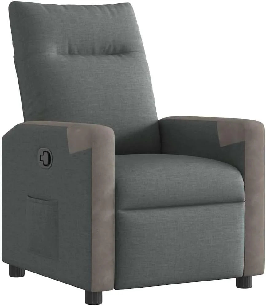 Fauteuil et chaise rembourrée inclinable Gris foncé Tissu: revêtement en tissu, réglable