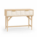 Console en bois avec portes en MDF blanc 120x30x80 cm