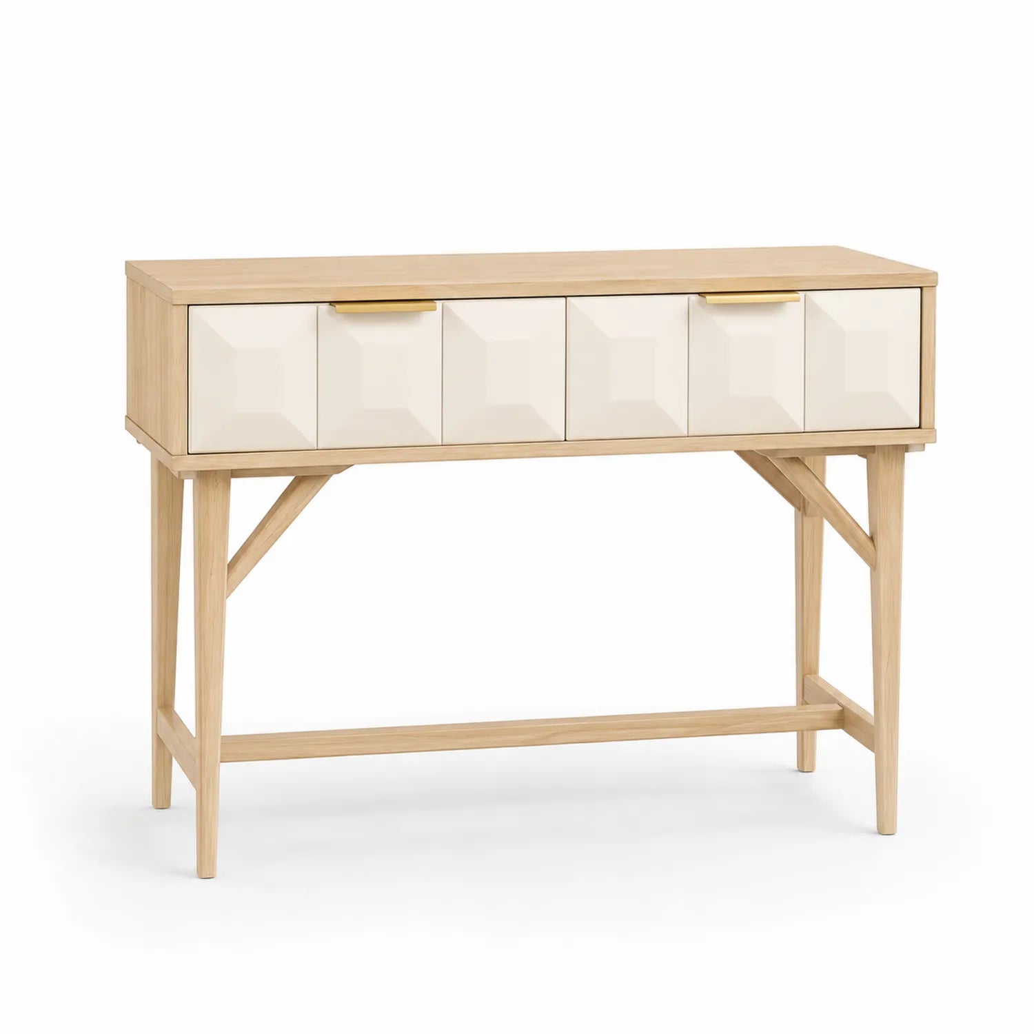 Console en bois avec portes en MDF blanc 120x30x80 cm